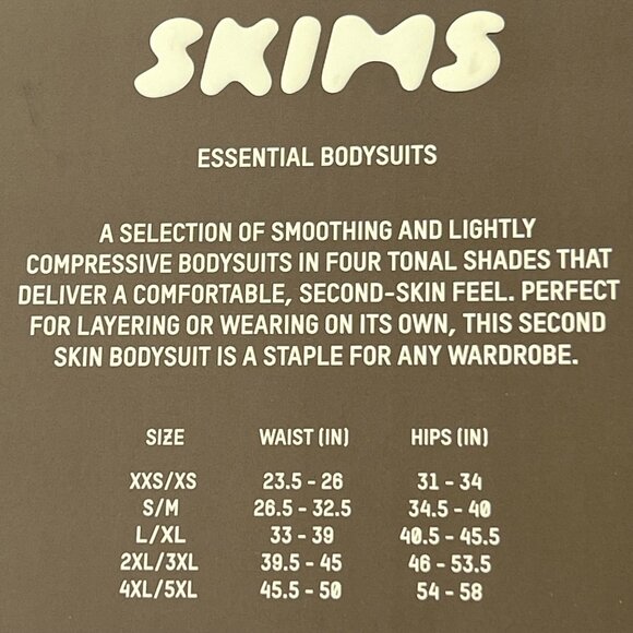 SKIMS‎ Essential T-Shirt Bodysuit Midnight Womens 4X/5X - Picture 9 of 12